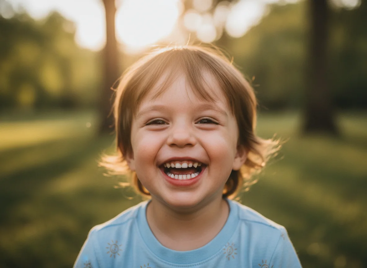 A joyful child with a healthy smile