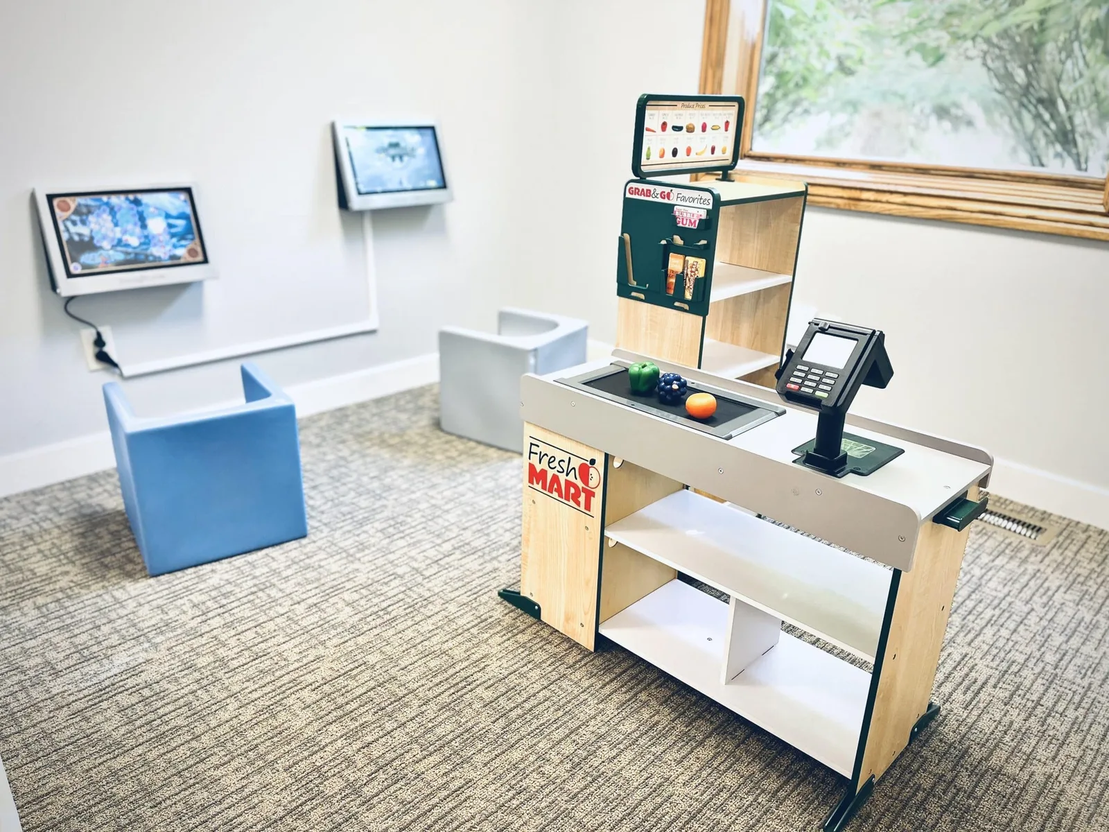 Front desk check-in area at a Clubhouse Pediatric Dentistry office