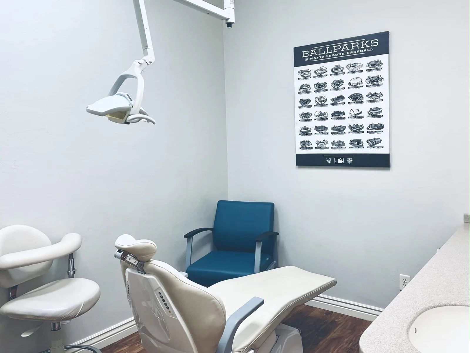 A treatment room with a mountain-view TV in Rexburg